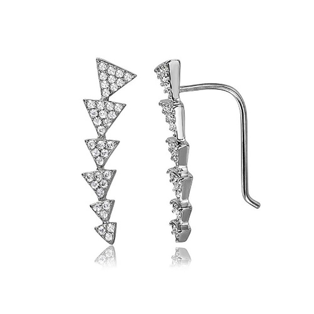 NIB Adornia Swarovski Crystal Arrow Ear Climber Earrings